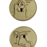 Heads I Get Tail - Tails I Get Head” Nude Flipping Coin. Brand New. Item has a silver finish. Comes in airtight