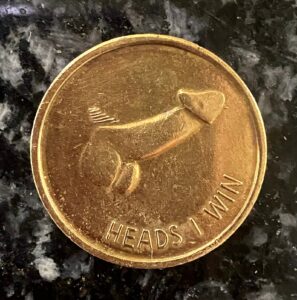 Vintage Male-Part ‘Heads’ or ‘Tails’ Coin - Risqué Adult Sexy Novelty Token