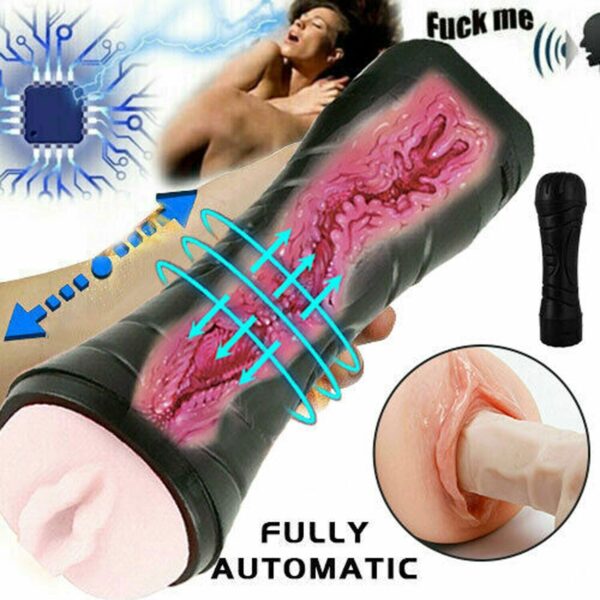 Pocket Pussy Masturbator Stroker Vagina Sex Toy Handsfree Male Cup Vibrator Men