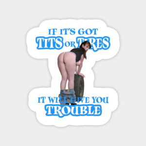 tits or tires- NUDE SPORTS CAR STiCKERS AND MAGNETS
