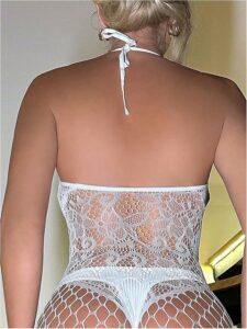 Glow in Dark Bodystocking Fishnet Sheer Mesh