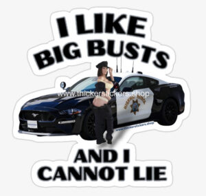 Police Ford Mustang Sexy Pin Up Art