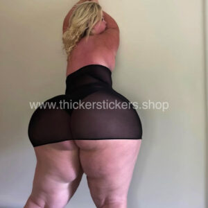 Massive in fishnets back shot