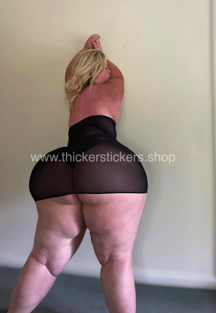 Massive in fishnets back shot