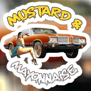 1972 cutlass Mustard and mayonnaise old school muscle car pin up