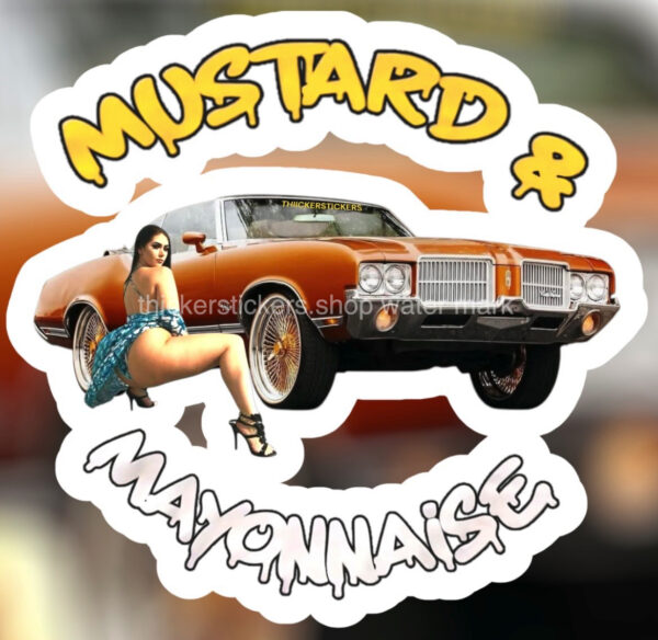 1972 cutlass Mustard and mayonnaise old school muscle car pin up