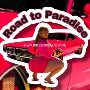 Pink Dodge Charger Road To Paradise Redhead Pin up