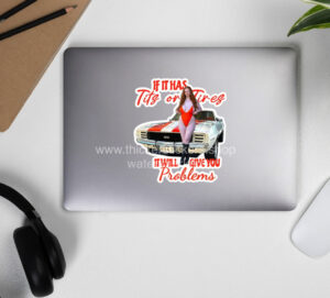 Busty Redhead vintage Camaro Model Magnet | Vinyl | Decal for Tool Box, Garage, Car Window, Bumper, Laptop, Water Bottle 